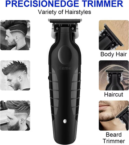 Kemei 2299 Barber Cordless Hair Trimmer 0Mm Zero Gapped Carving Clipper Detailer Professional Electric Finish Cutting Machine