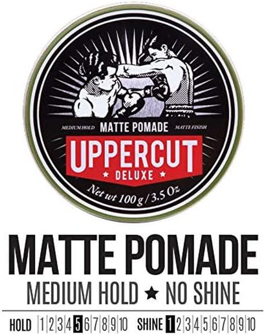 Matte Pomade Hair Styling Product for Men with a Medium Hold, No Shine Water Based Matte Hair Styling Product Easy Wash Out, No Residue 100G
