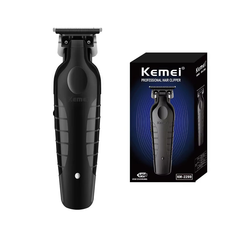 Kemei 2299 Barber Cordless Hair Trimmer 0Mm Zero Gapped Carving Clipper Detailer Professional Electric Finish Cutting Machine