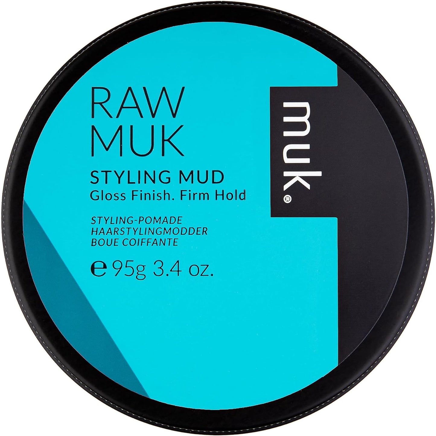 MUK. Raw Muk Hair Styling Mud - Firm Hold Clay Texture for Defined, Humidity Resistant, Flake-Free Hair Mud with Enhanced Shine. Suitable for Fine to Coarse Hair, 95G