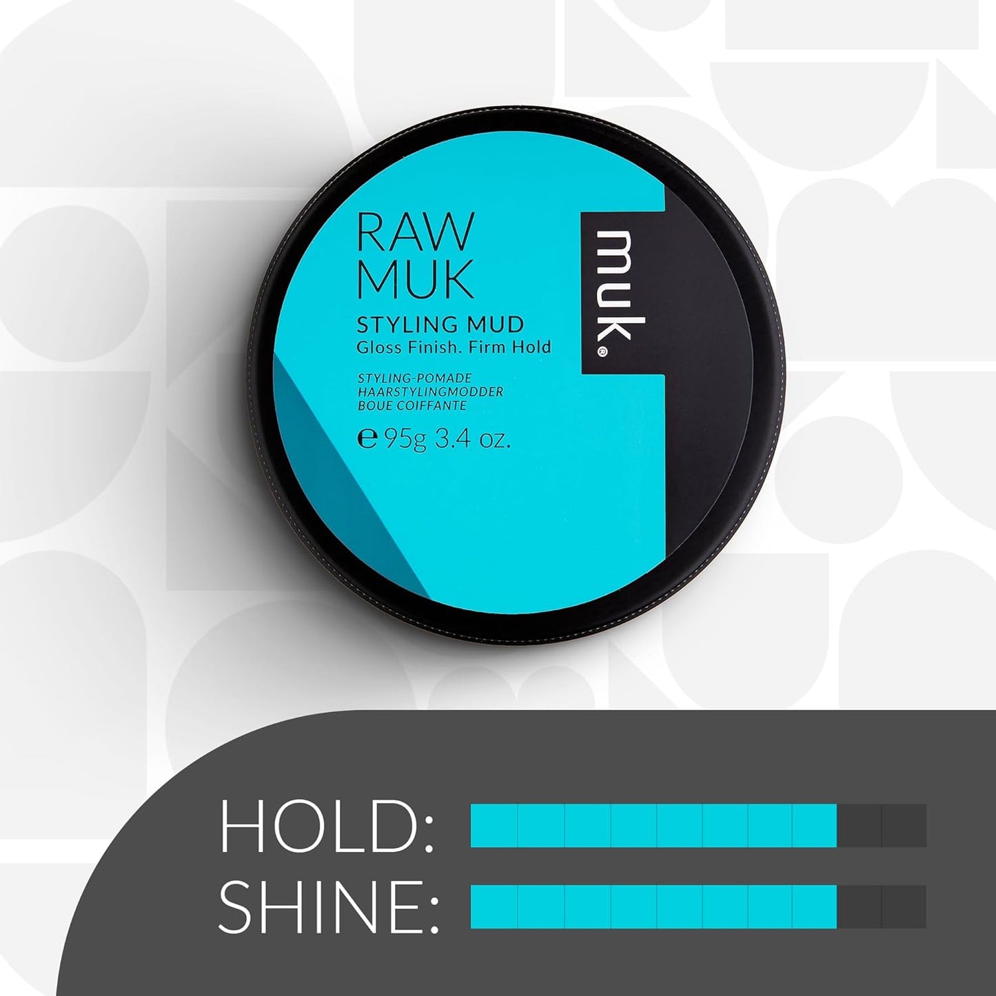 MUK. Raw Muk Hair Styling Mud - Firm Hold Clay Texture for Defined, Humidity Resistant, Flake-Free Hair Mud with Enhanced Shine. Suitable for Fine to Coarse Hair, 95G