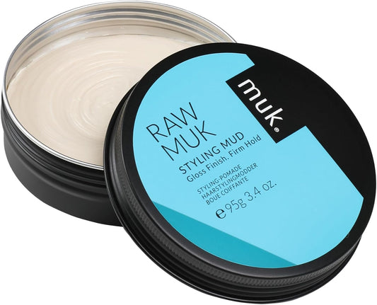 MUK. Raw Muk Hair Styling Mud - Firm Hold Clay Texture for Defined, Humidity Resistant, Flake-Free Hair Mud with Enhanced Shine. Suitable for Fine to Coarse Hair, 95G